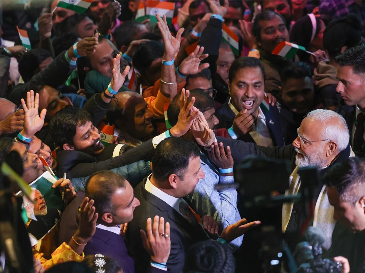 PM Modi receives warm welcome from Indian diaspora in Namibia. (Photo/X@NarendraModi