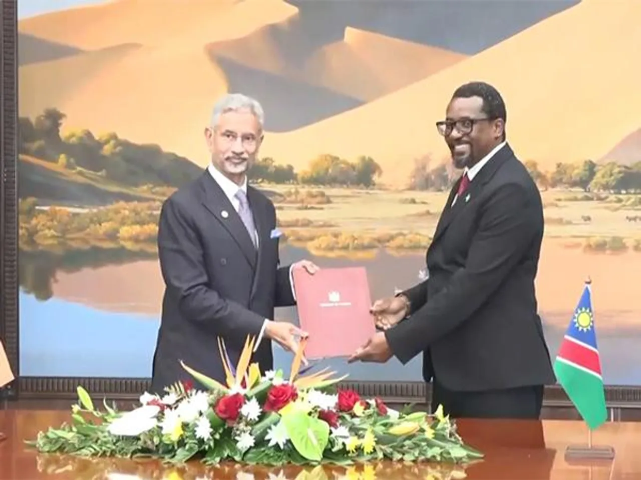 Indian and Namibia exchange MoUs in the presence of Prime Minister Narendra Modi (Photo/ANI)