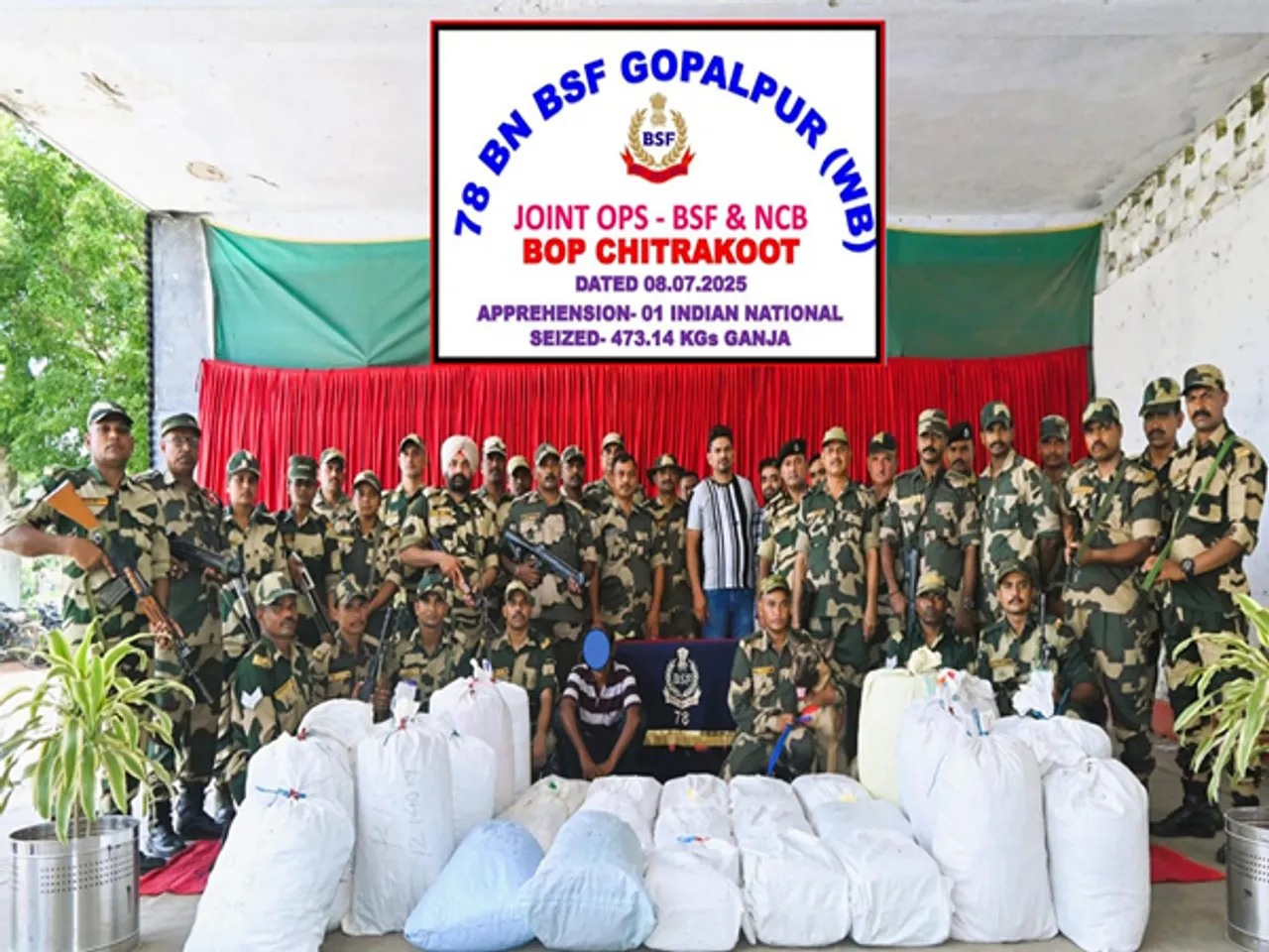 BSF and NCB seize 473 kg ganja in joint operation (Photo/X/@BSF_Guwahati)