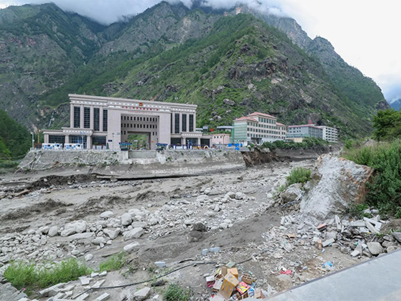 Aftermath of floods in Nepal's Rasuwa district (Photo/ Nepal PMO)
