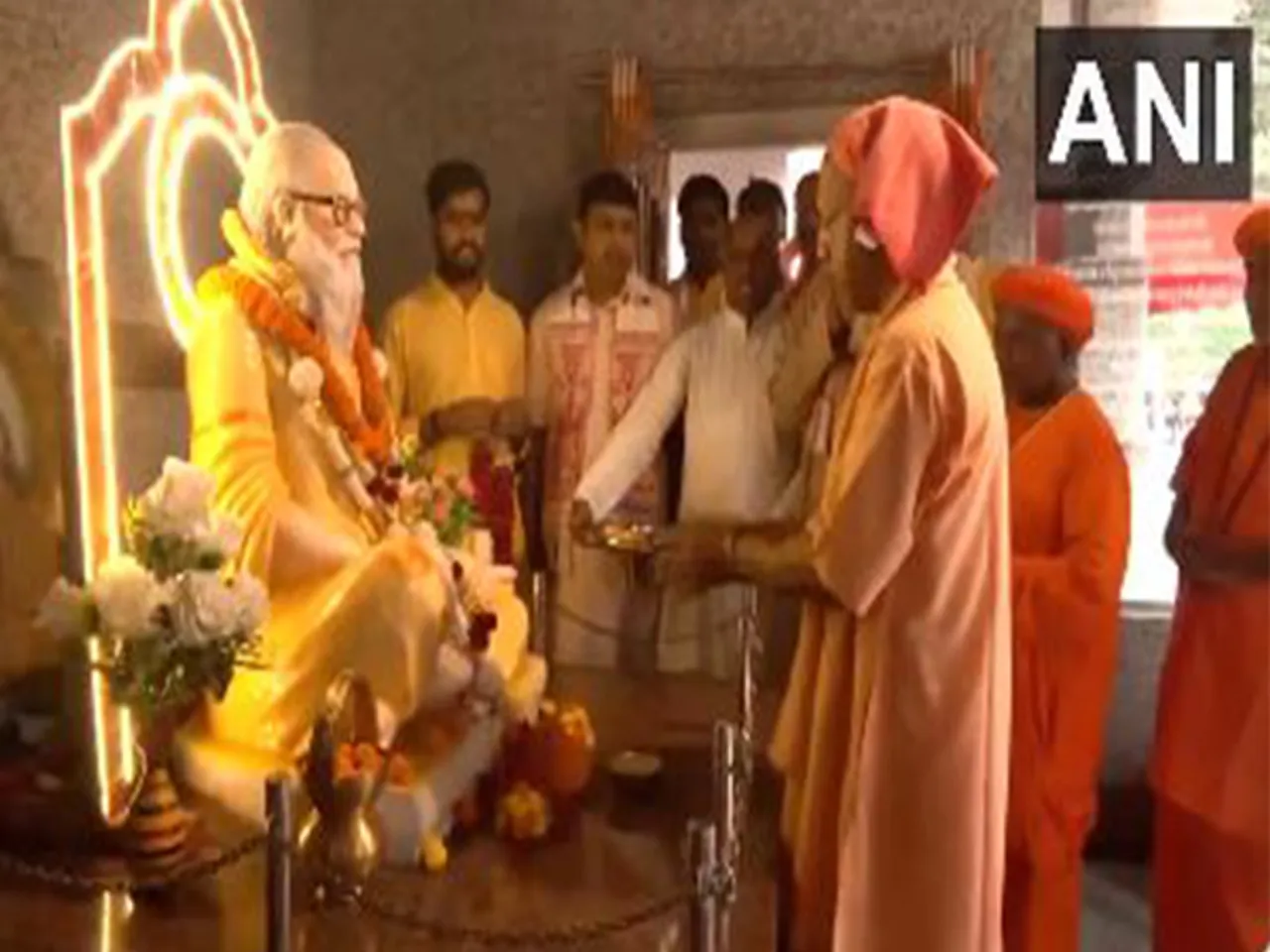 UP CM Yogi Adityanath offers prayers at Gorakhnath Mandir on Guru Purnima day (Photo/ANI)