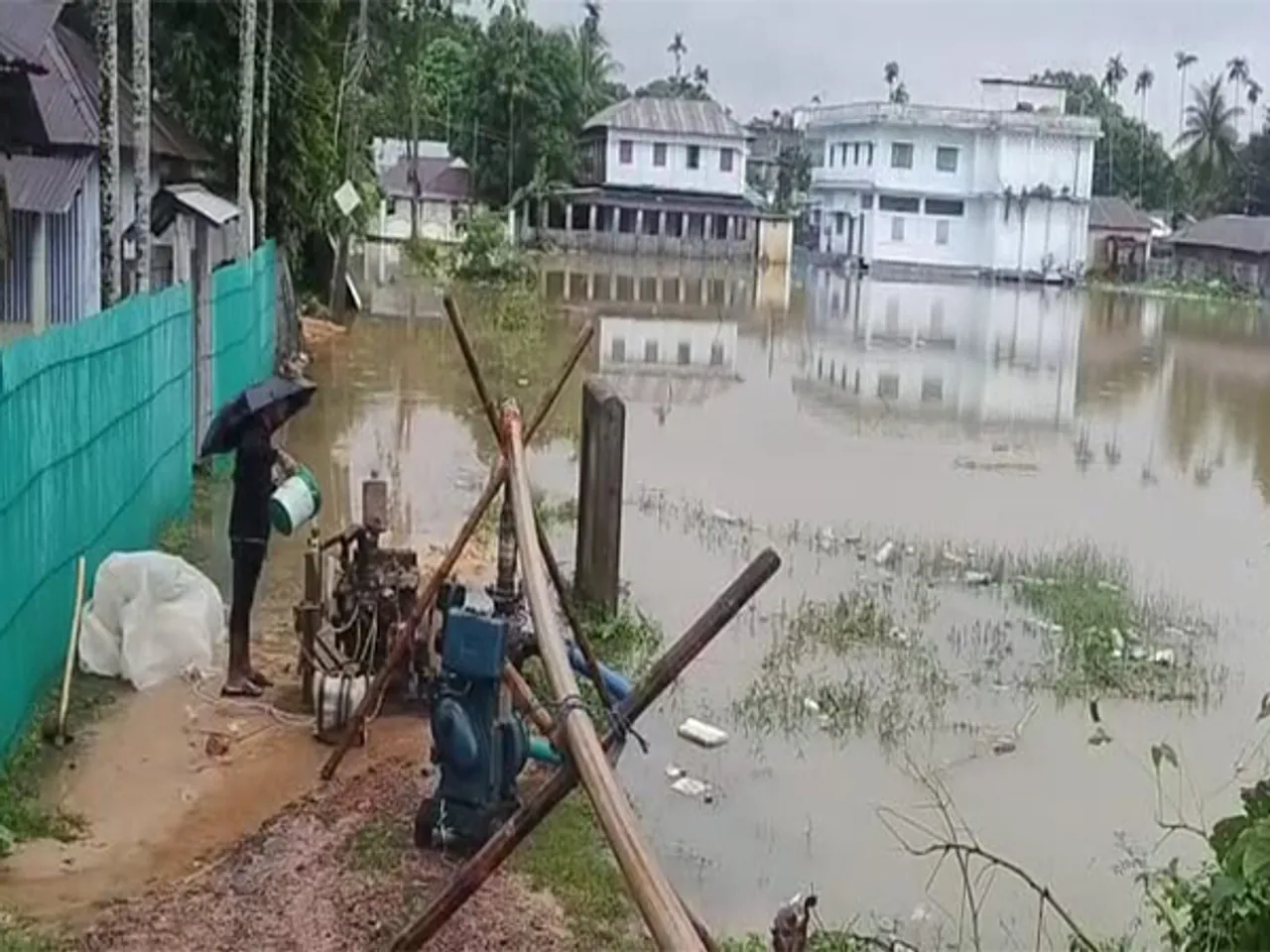 Severe flooding in South Tripura in the Belonia subdivision. (Photo/ANI)