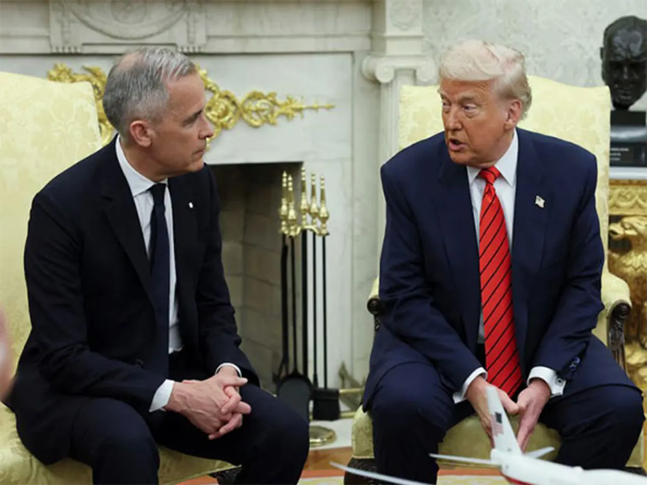 Canadian Prime Minister Mark Carney (on left) and US President Donald Trump (on right) (Source: Reuters)