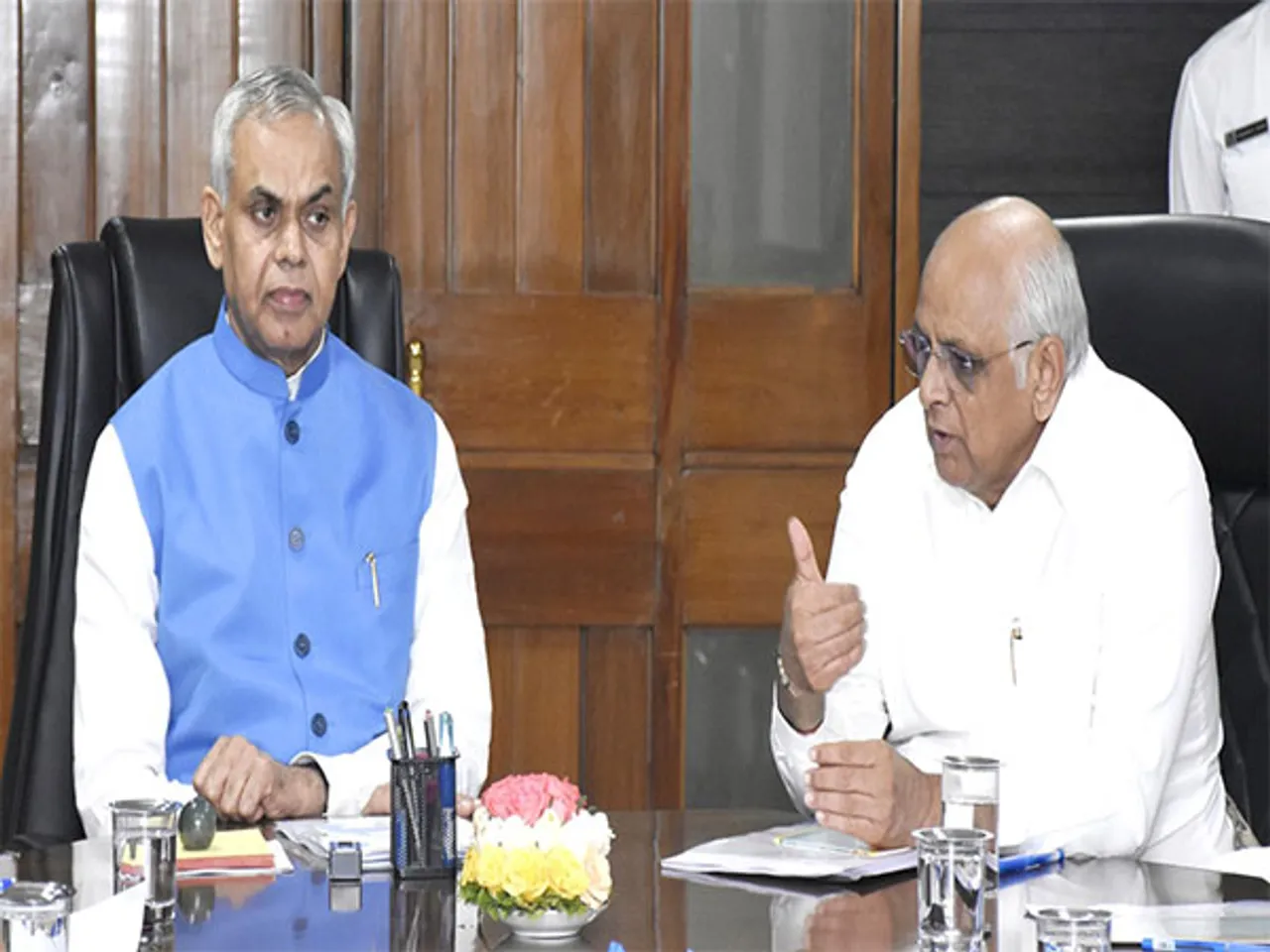 Gujarat Governor Devvrat and Chief Minister Patel (Photo/ANI)