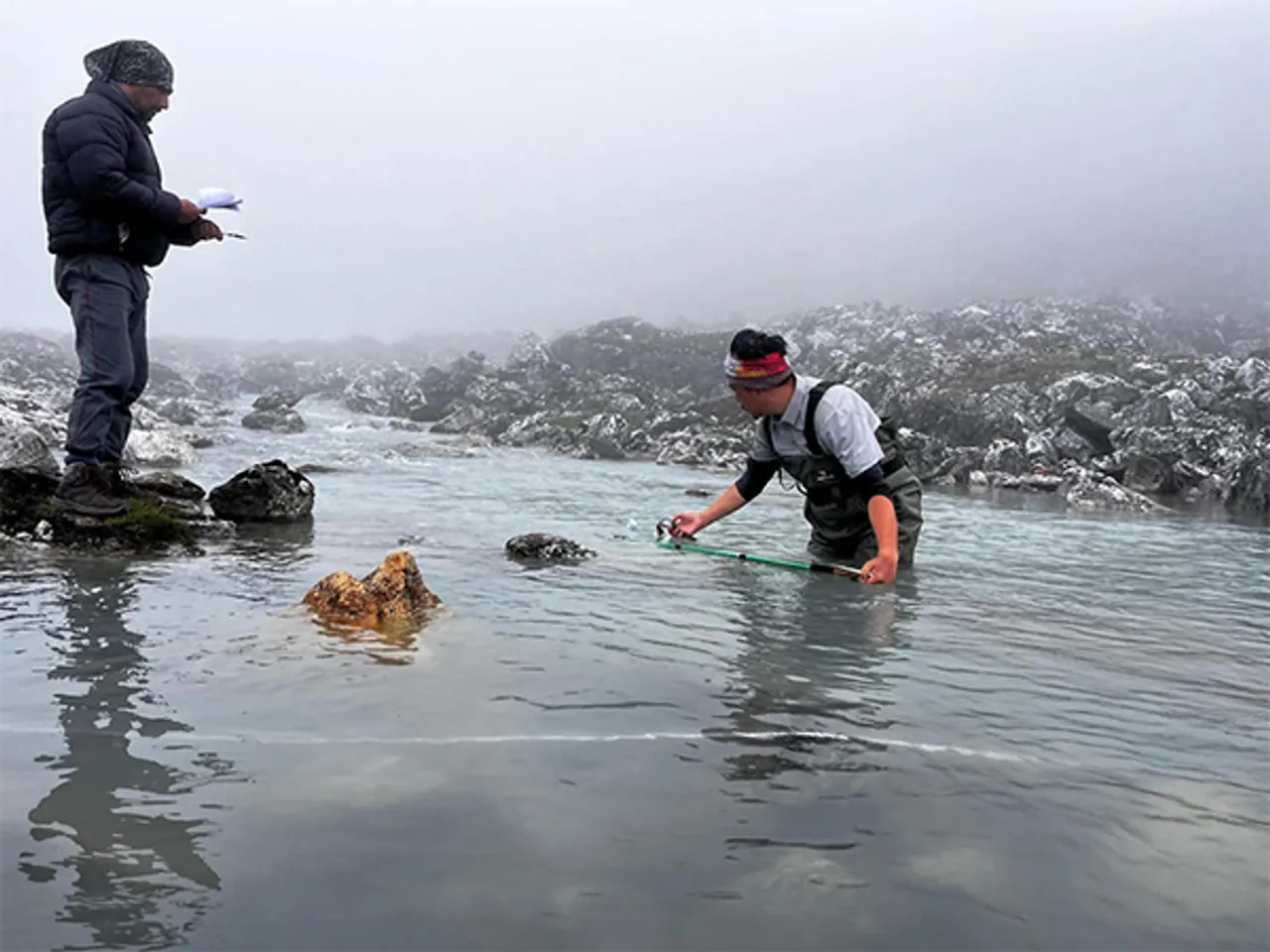Experts carrying out  Comprehensive Hazard Assessment of High-Risk Glacial Lakes (Photo/ANI)