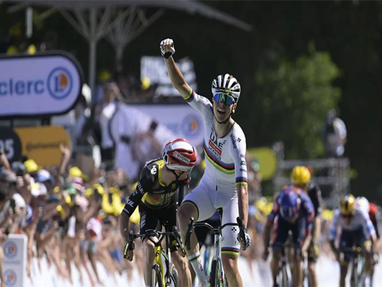 Tadej Pogacar of UAE Team Emirates-XRG during Stage 7 (Image: Cycling World Tour)