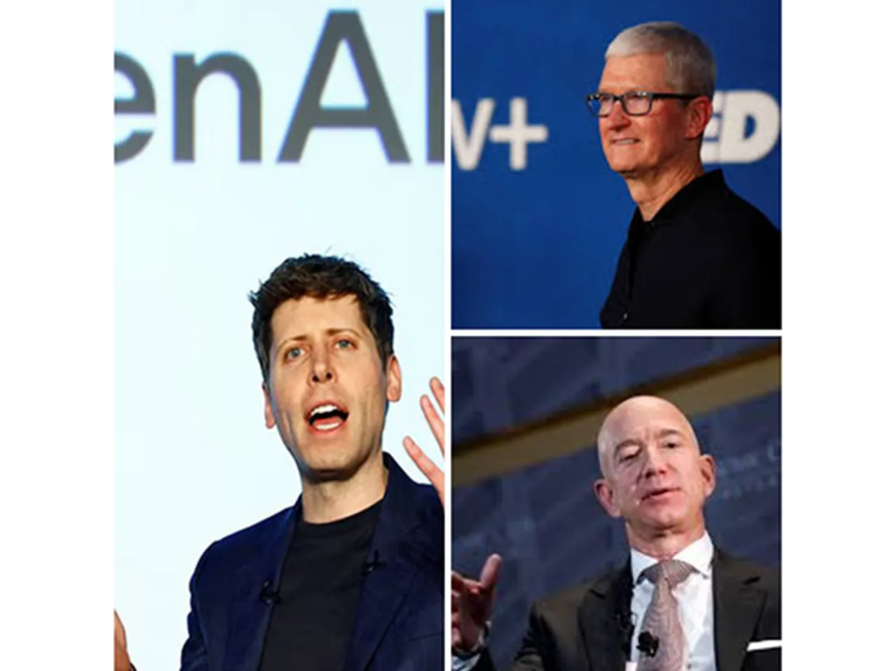 OpenAI CEO Sam Altman, Apple CEO Tim Cook, founder of Amazon Jeff Bezos (Image/Reuters)