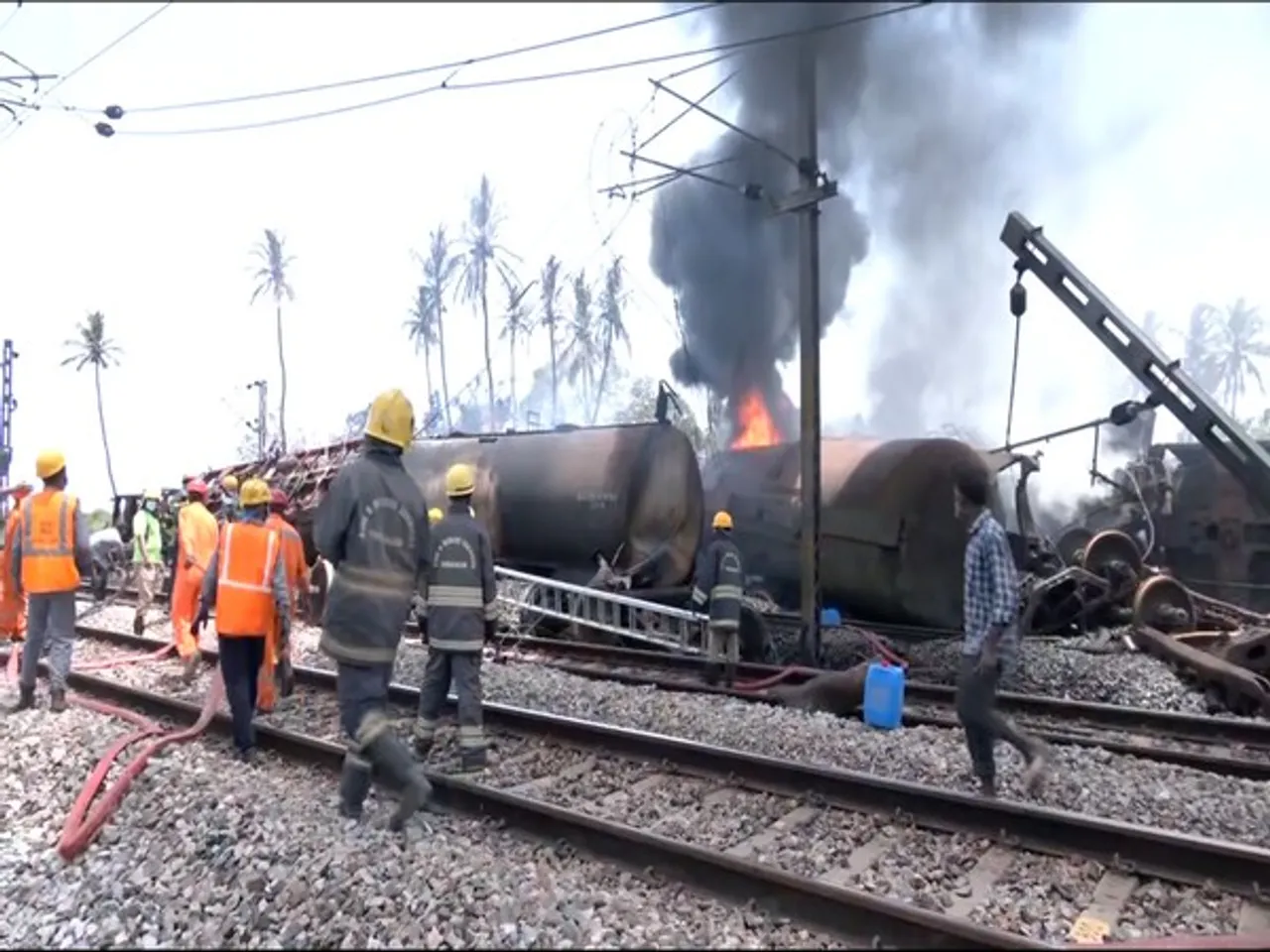 A diesel-laden freight train caught fire near Tiruvallur  in Tamil Nadu (File Photo/ANI)