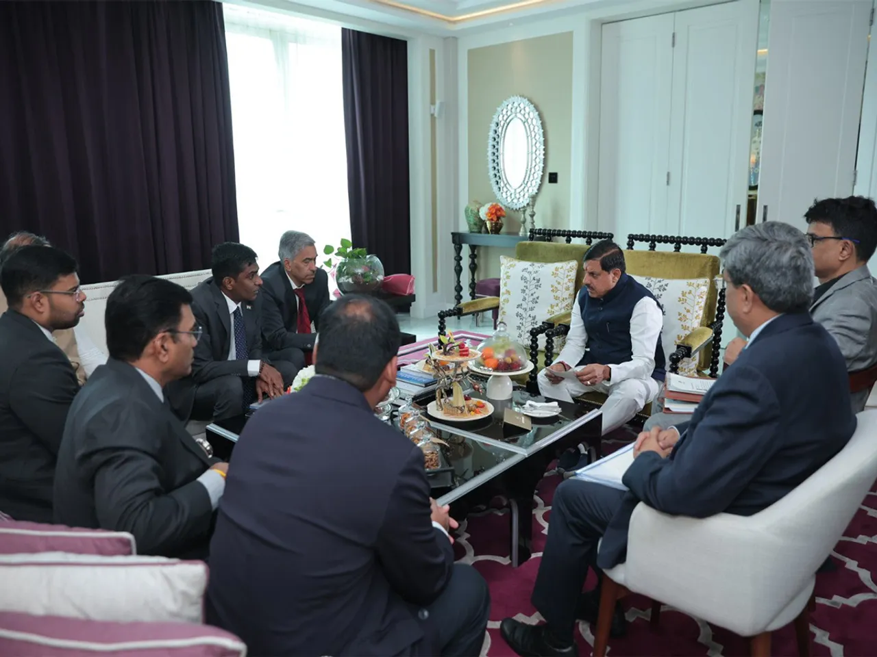 MP CM Yadav attends breakfast briefing with Indian Consul General in Dubai. (Photo/x@CMMadhyaPradesh)
