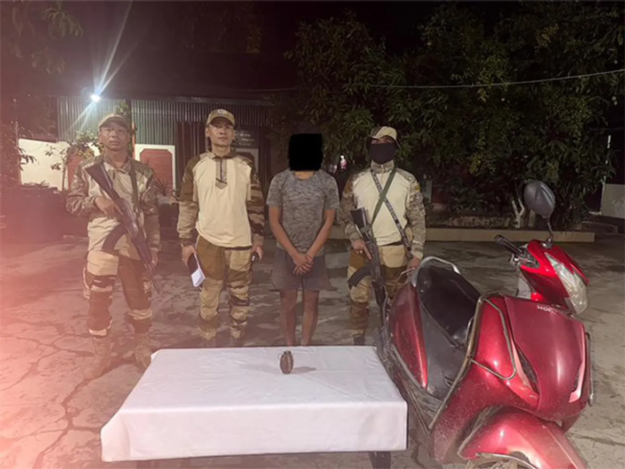 Manipur Police team arrest KCP cadre (Photo/ANI)