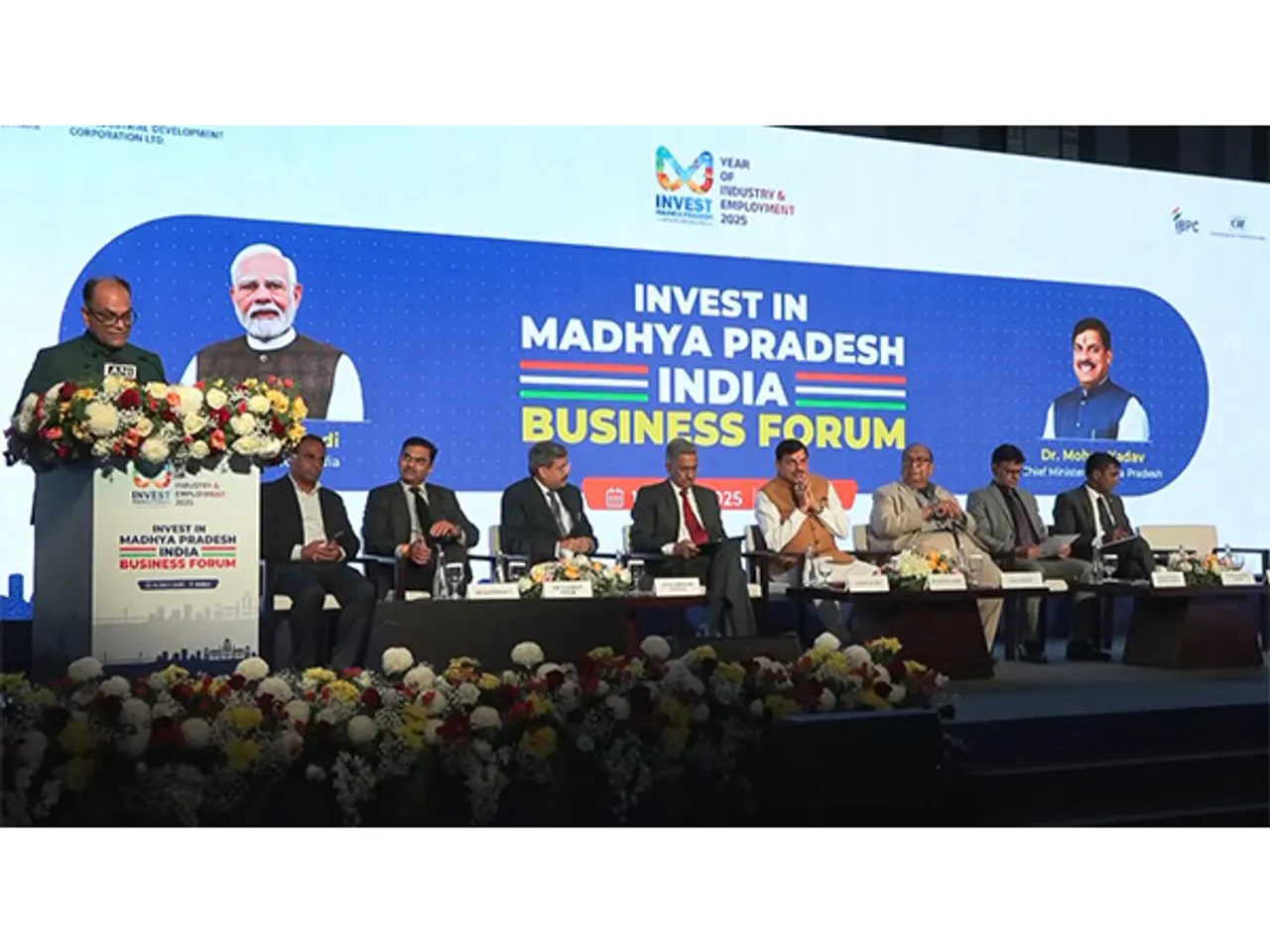 CM Mohan Yadav at the Madhya Pradesh Business Investment Forum program (Photo/ANI)
