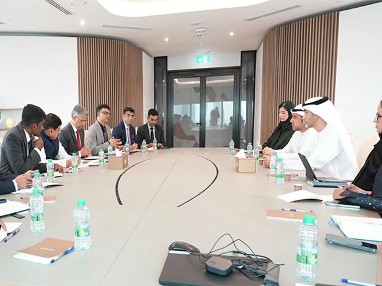 UAE Minister of State for Foreign Trade, Thani bin Ahmed Al Zeyoudi meets Madhya Pradesh Chief Minister Mohan Yadav in Dubai. (Photo/X@ThaniAlZeyoudi