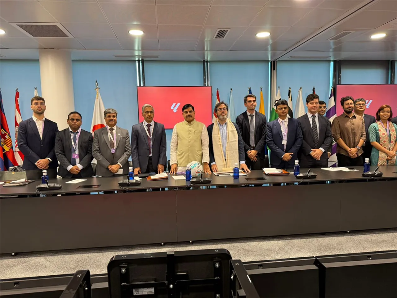 MP CM Mohan Yadav visits La Liga HQ in Madrid. (Photo/X@MPCMO)