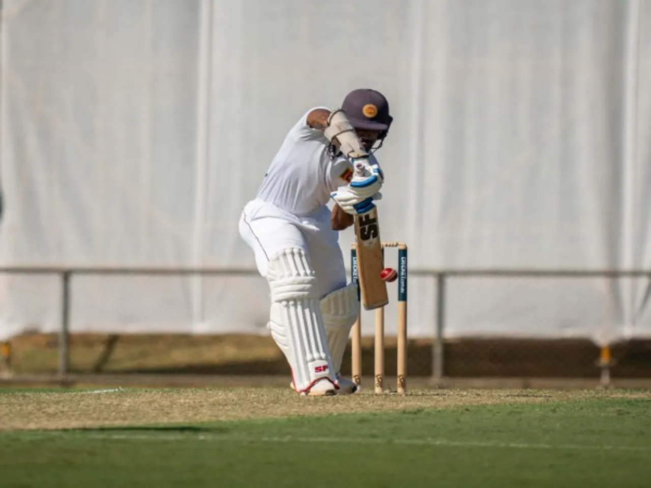 Sri Lanka A batter Nuwanidu Fernando in action against Australia A (Image: Cricket Australia)