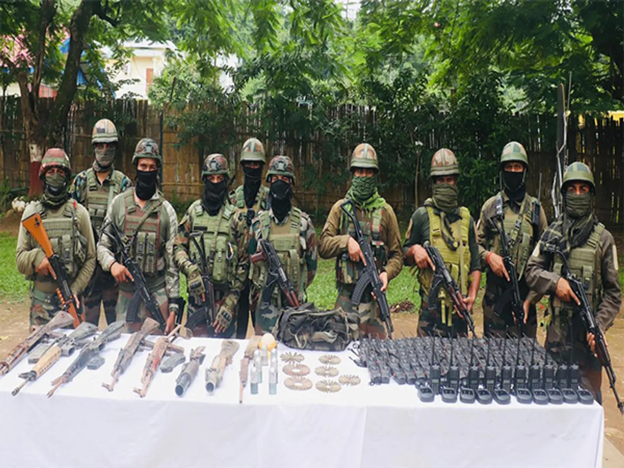 Huge cache of arms and ammunition recovered by the security forces (Photo/ANI)