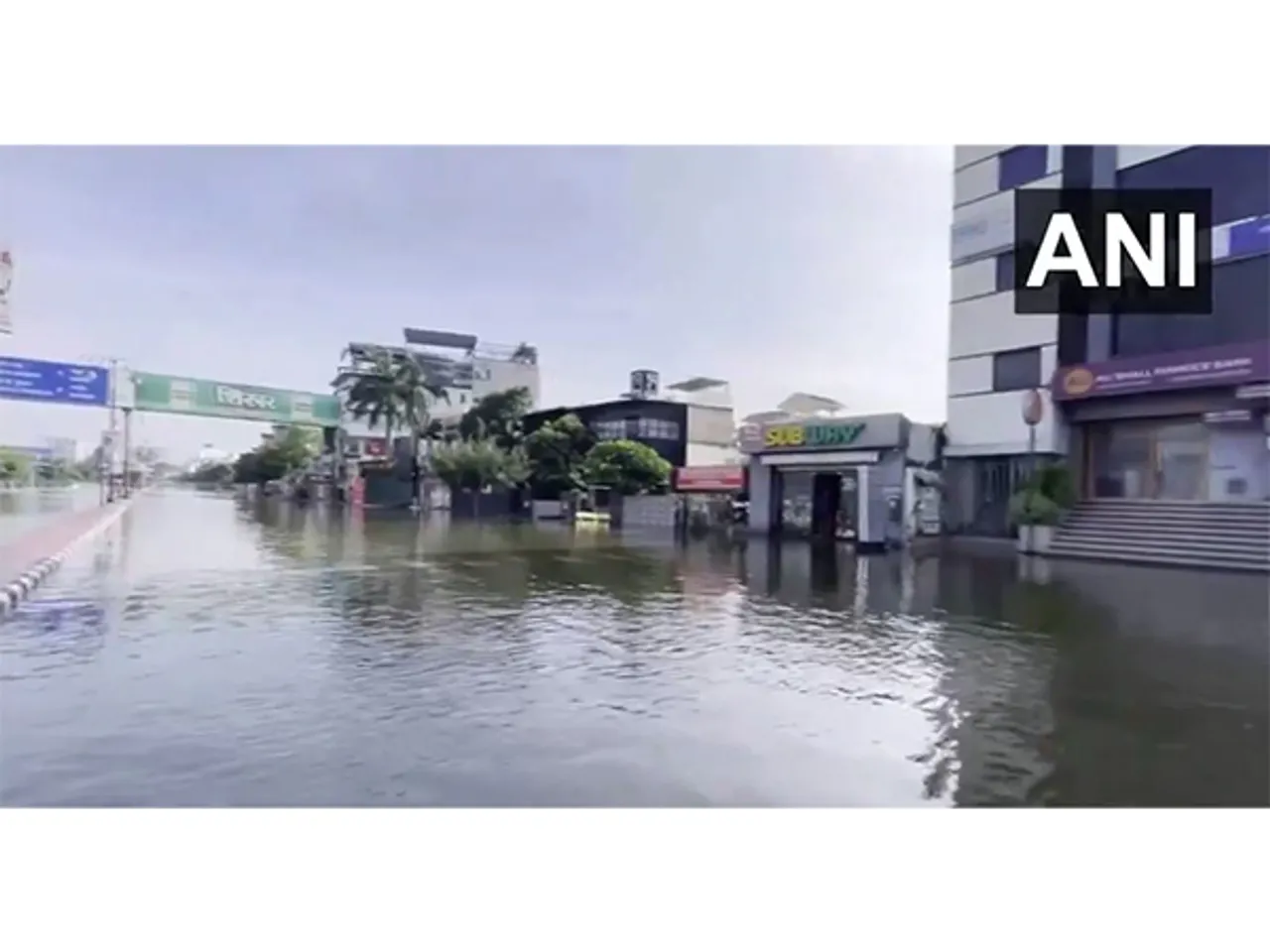Waterlogging in Anasagar Chaupati area. (Photo/ANI)