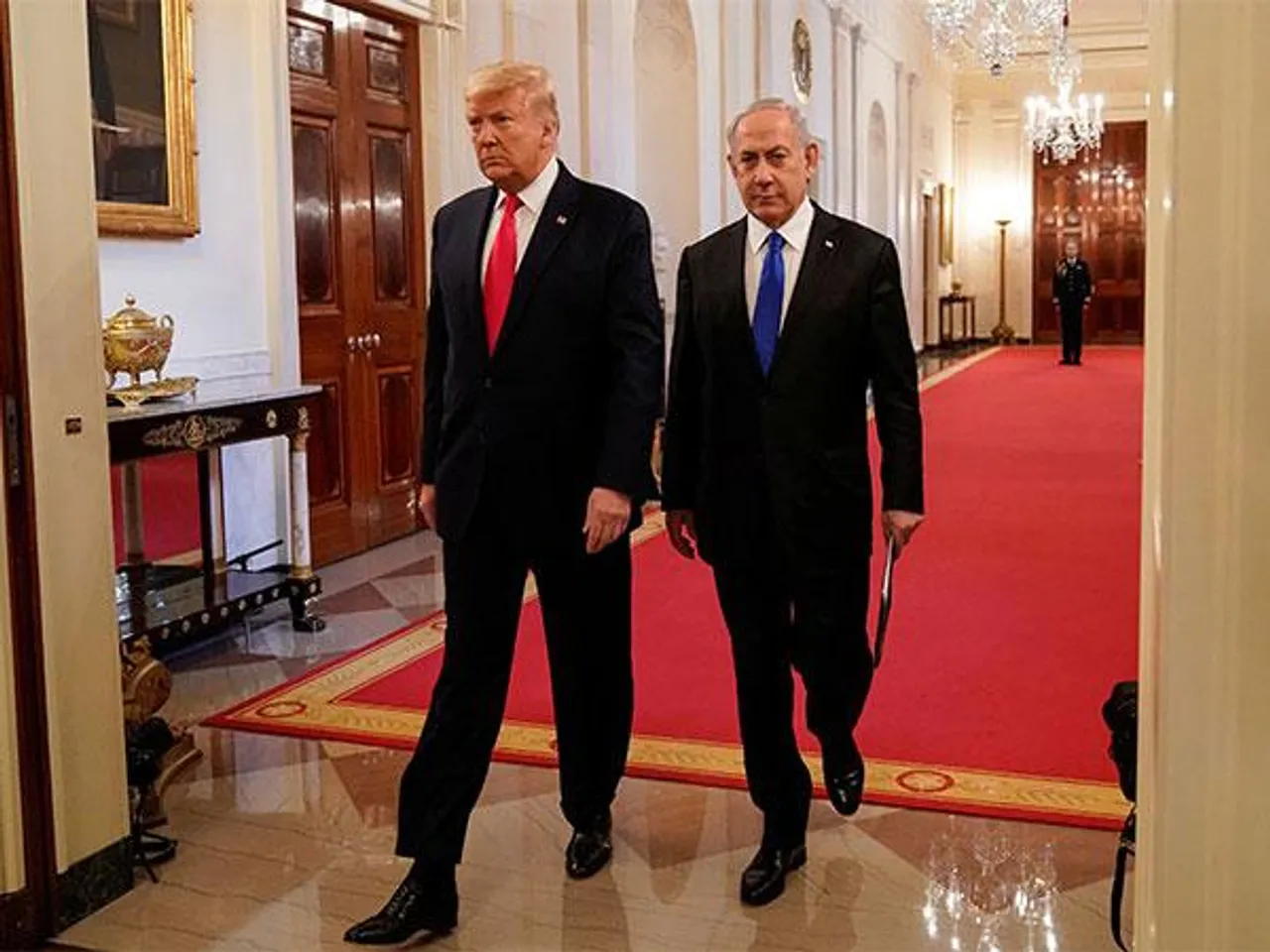 US President Donald Trump (on left) and Israeli Prime Minister Benjamin Netanyahu (on right) (Source: Reuters)