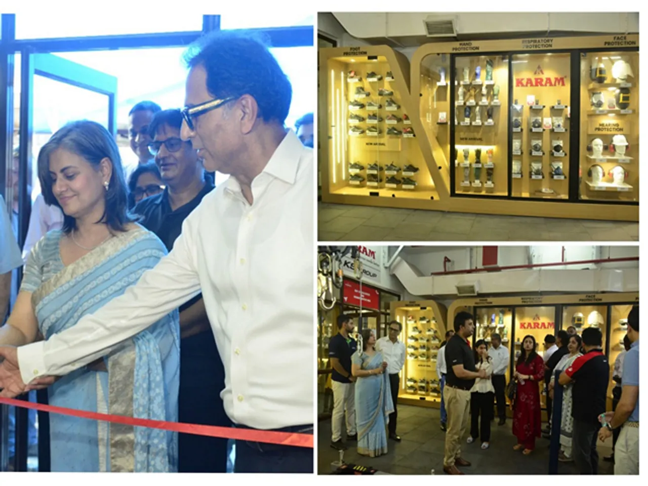 Mr. Hemant Sapra, President – Global Sales & Marketing, and Mrs. Sunita Sapra, Chief Operating Officer inaugurate KARAM Safety’s new Experience Centre in Noida.