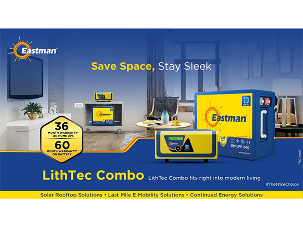 Combining lithium battery technology with Eastman’s trusted UPS range for smarter, safer, and longer- lasting power backup