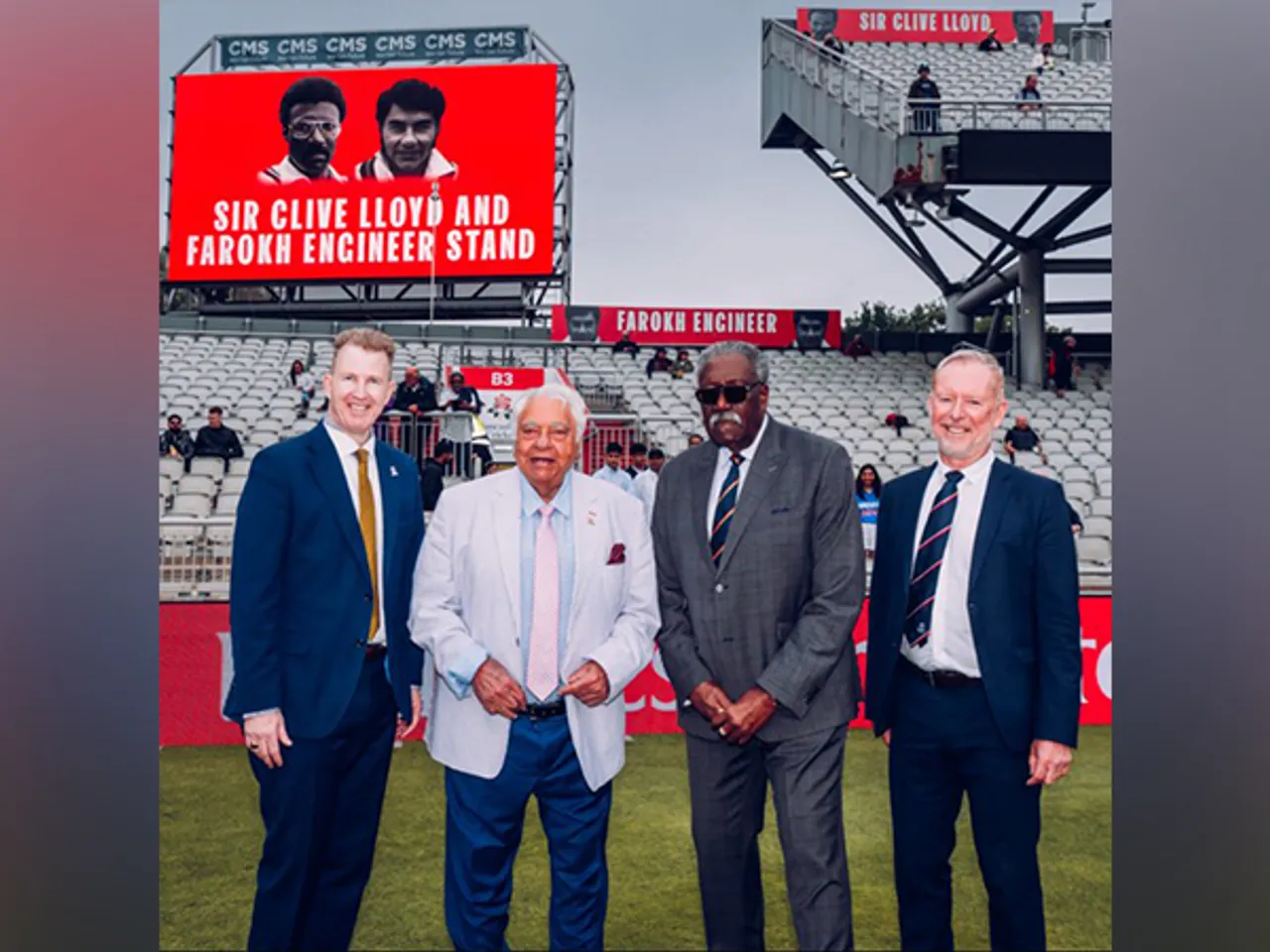 Clive and Farokh at the unveiling of the stand. (Photo: @lancscricket)