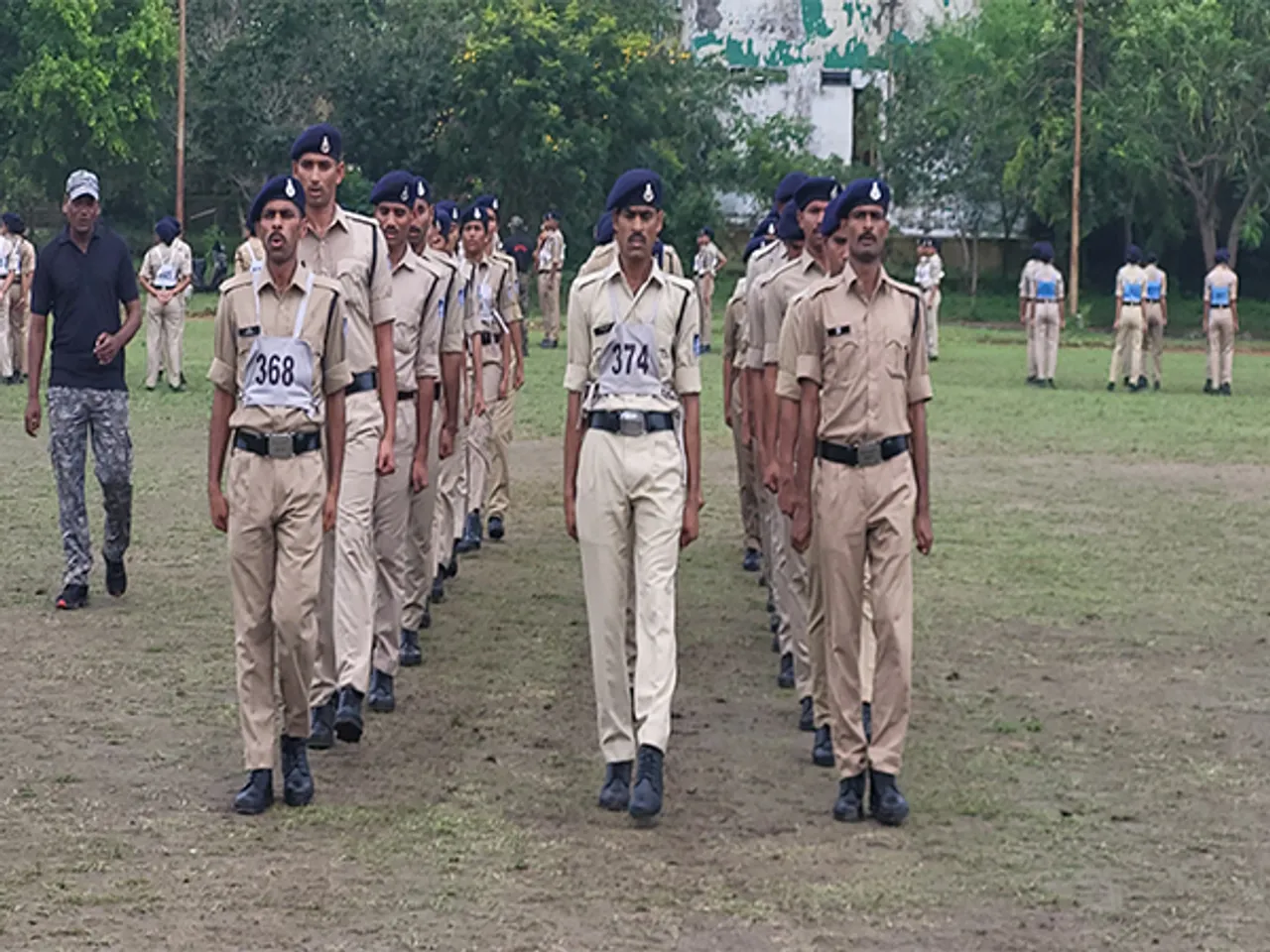 Newly recruit constables performing training at PTS Bhauri, Bhopal (Photo/ANI)