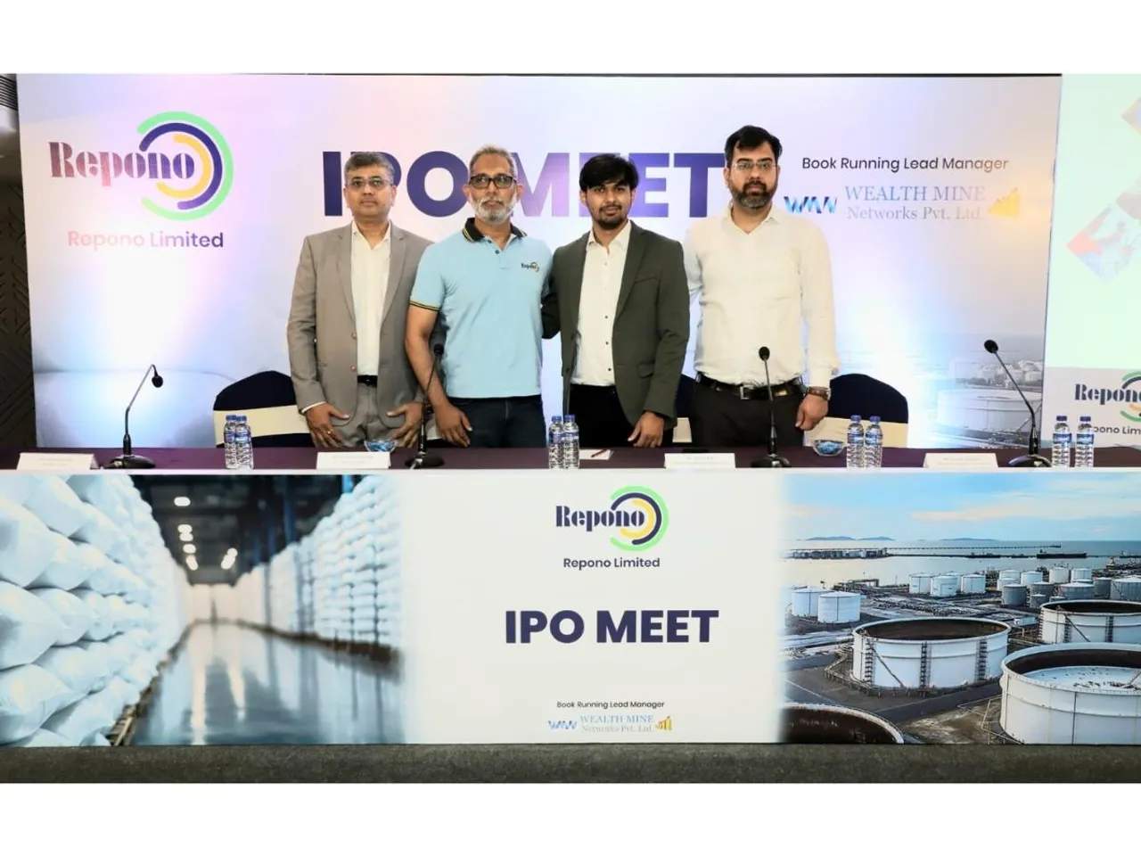 Left to Right Manoj kumar Pandey, CFO, Dibyendu Deepak MD, Jay Trivedi, Wealth Mine network, Gaurav Bachani Non-executive Director, Wealth mine