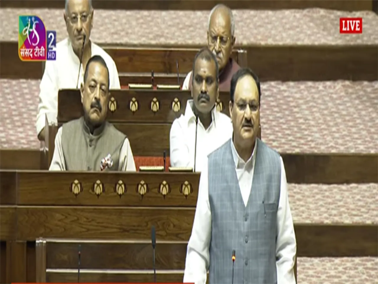 Leader of House in Rajya Sabha, JP Nadda (Photo/Sansad TV)