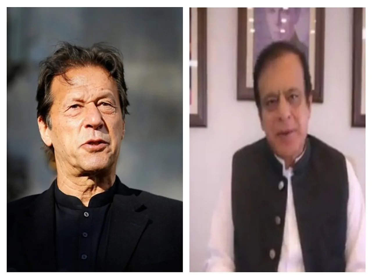 PTI founder Imran Khan (left) and party leader Shibli Faraz (right) (Image Credit: X/@shiblifaraz)