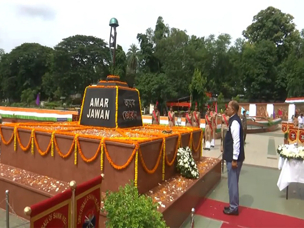 Wreath laying and commemorative ceremony organised in Guwahati on Saturday. (Photo/ANI)