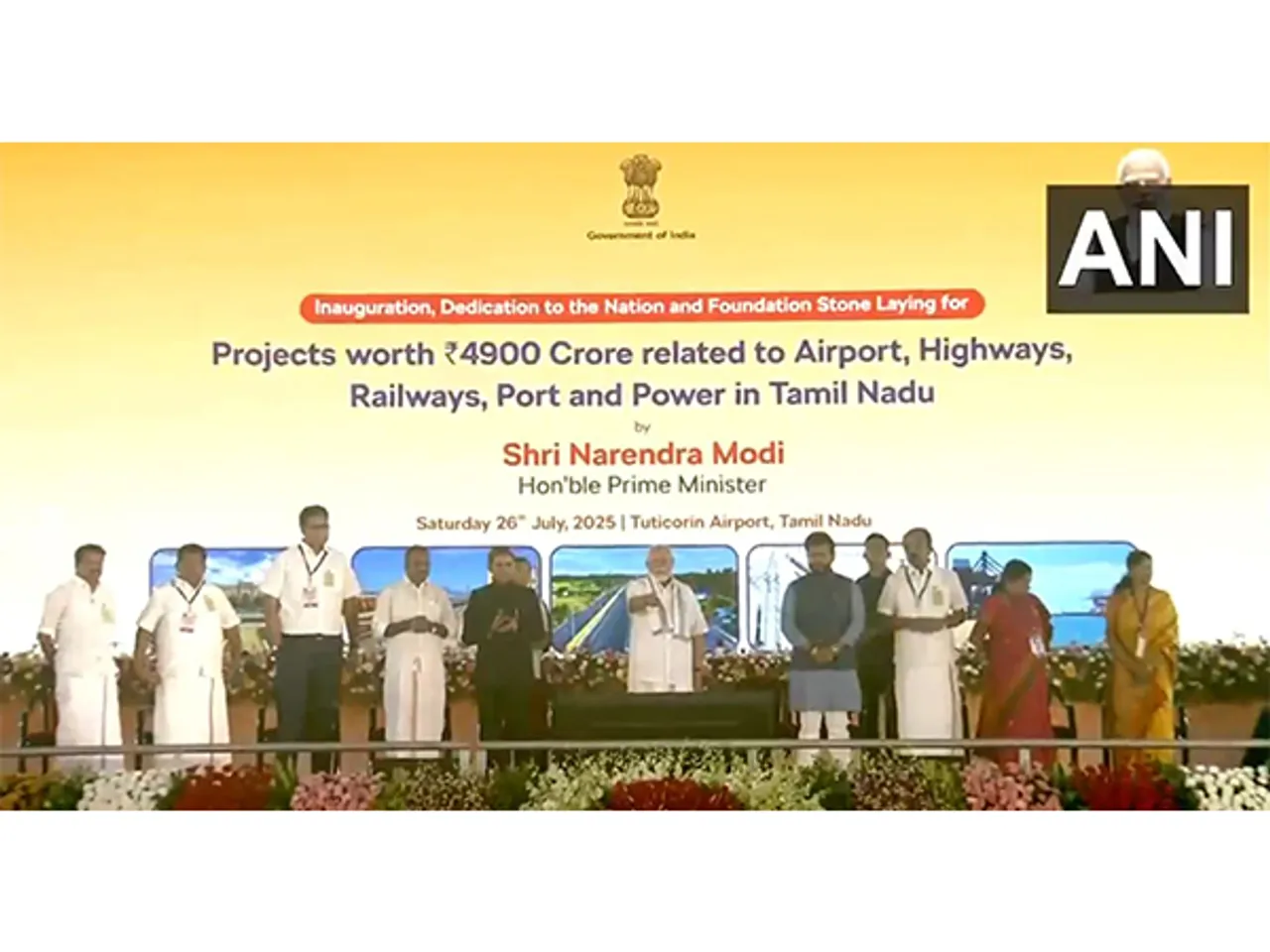 PM Modi launches projects worth Rs 4,900 crore in Tamil Nadu's Tuticorin (Photo/ANI)