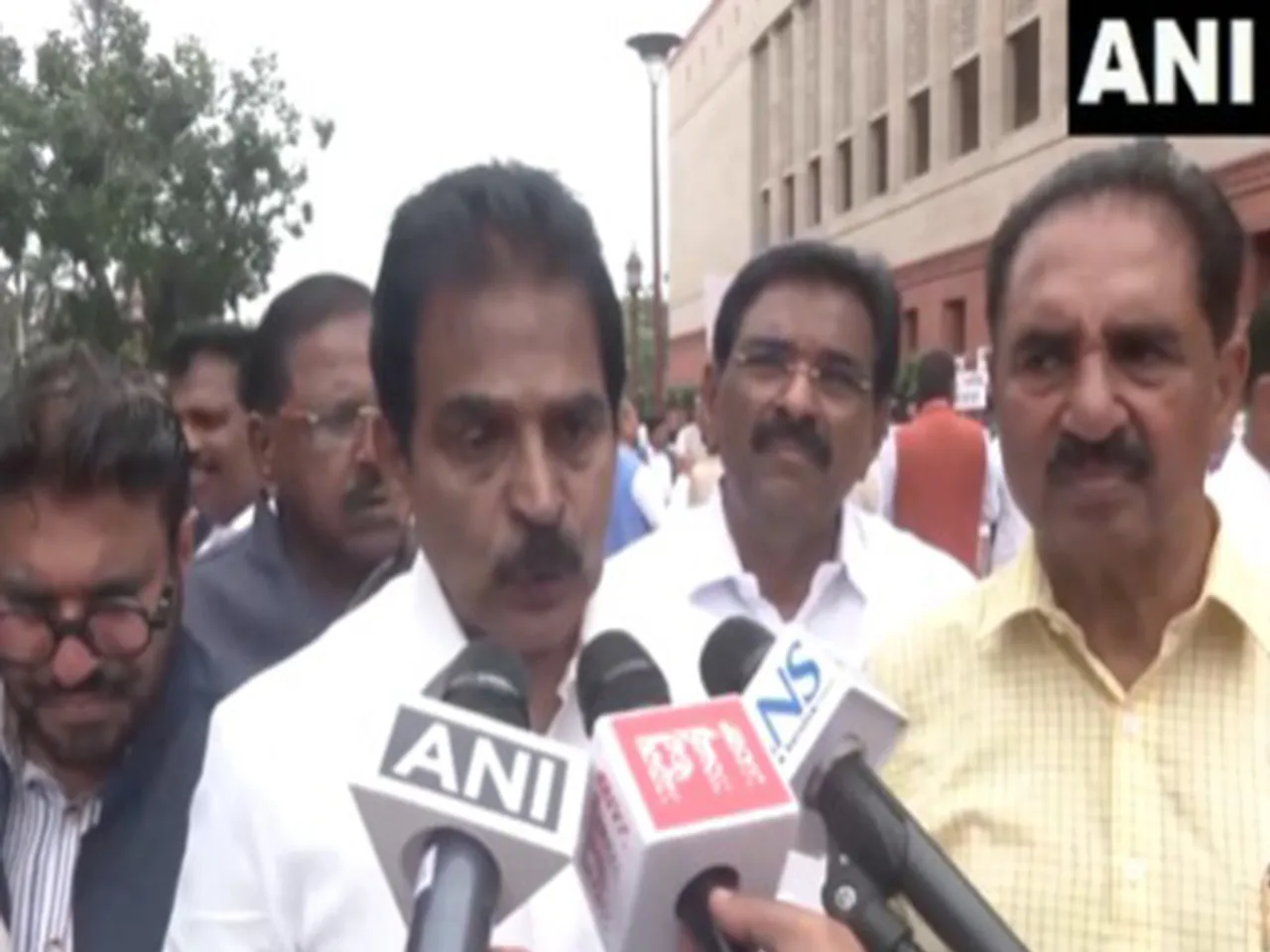 Congress leader KC Venugopal protests against BJP for "attack" on nuns (Photo/ANI)