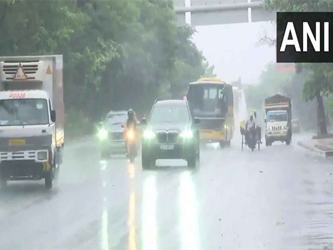 Visual of rainfall from Lajpat Nagar (Photo/ANI)