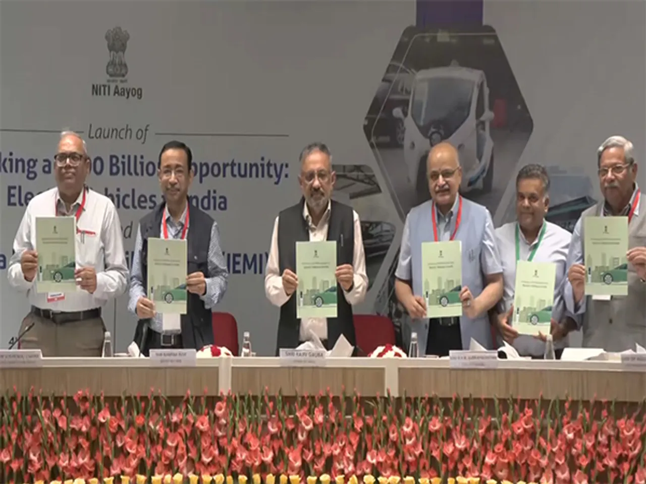 Launch of 'Unlocking a $200 Billion Opportunity: Electric Vehicles in India. India Electric Mobility Index (IEMI) 2024' by Niti Aayog (Image: ANI)