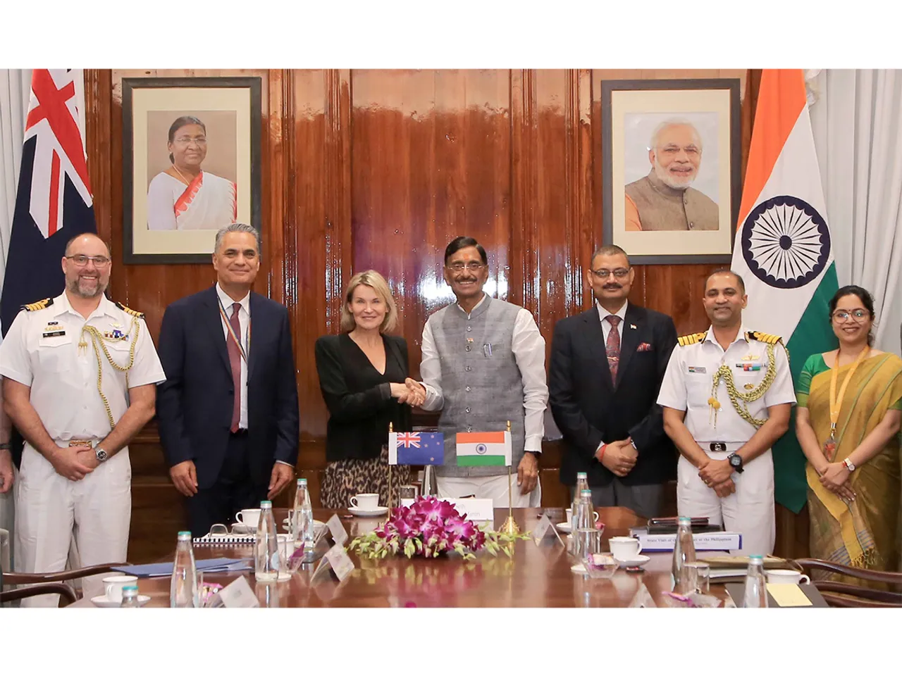 Union Minister of State for Defence, Sanjay Seth meeting New Zealand Ministry of Defence’ Head of International Branch, Kathleen Pearce (Photo/ X@SpokespersonMoD)