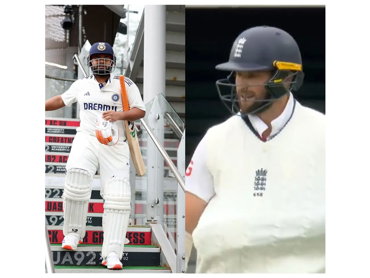 Rishabh Pant and Chris Woakes (Photo: @BCCI/ @englandcricket X)