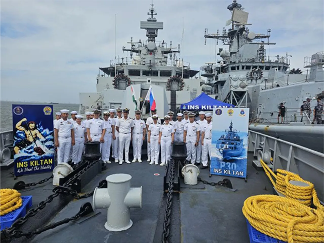 Indian Navy’s eastern fleet ships on operational deployment in South East Asia conclude port call at Manila (Photo/ANI)