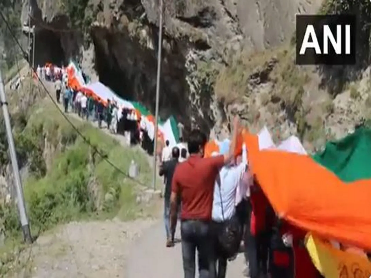 Mega Tiranga Rally under ‘Har Ghar Tiranga’ campaign held in Kupwara (Photo/ANI)