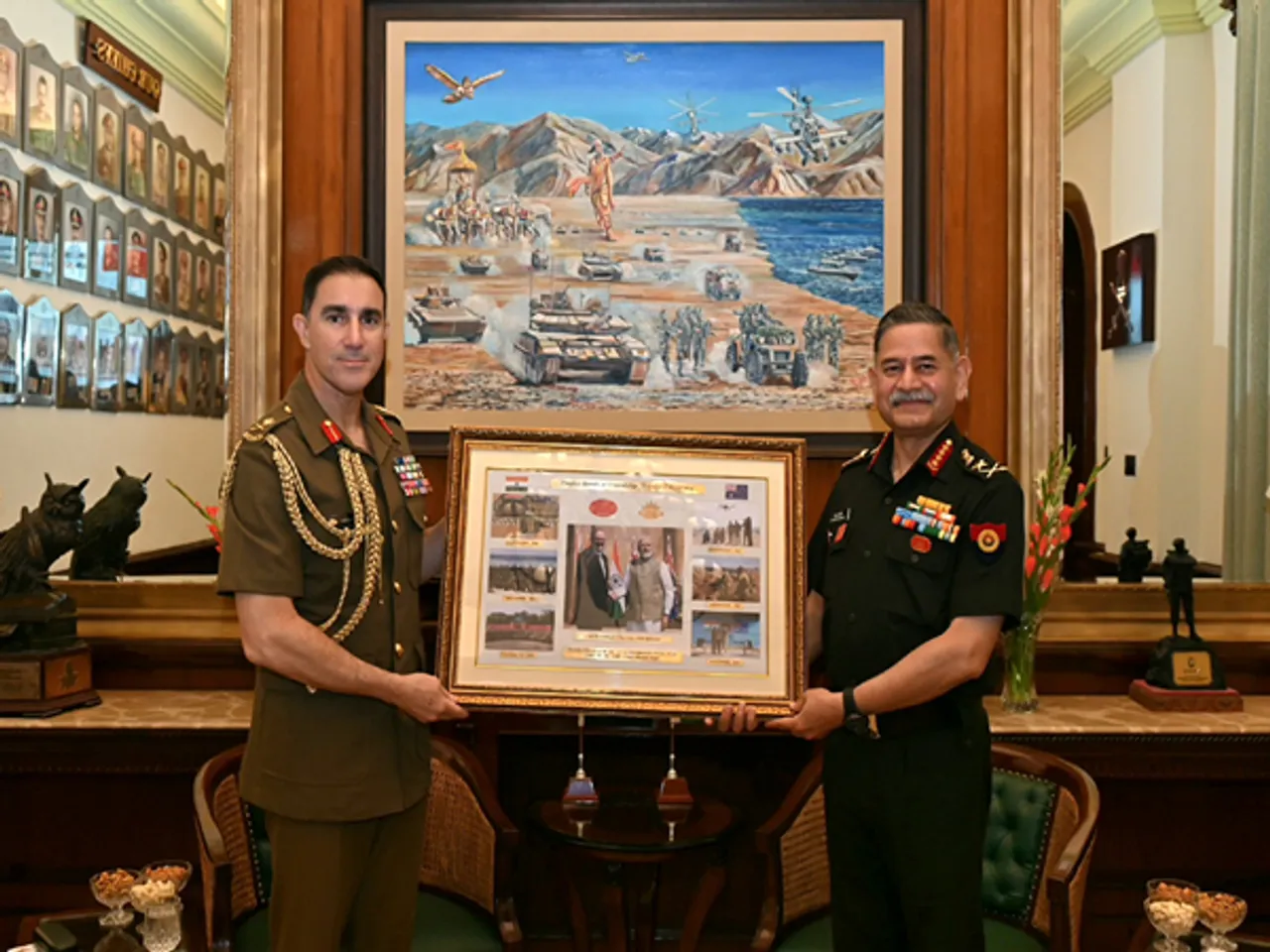 Australian Army Chief Lt Gen Simon Stuart calls on COAS Gen Upendra Dwivedi (Photo/ X@adgpi)