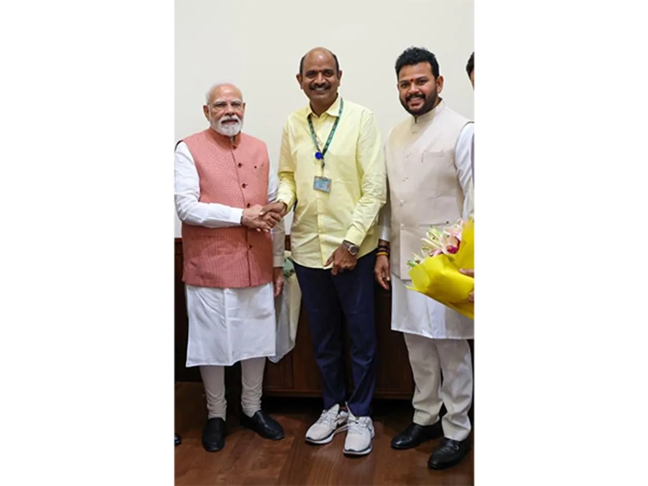 Vizianagaram MP Appalanaidu Kalisetti and PM Narendra Modi. (PhotoANI)