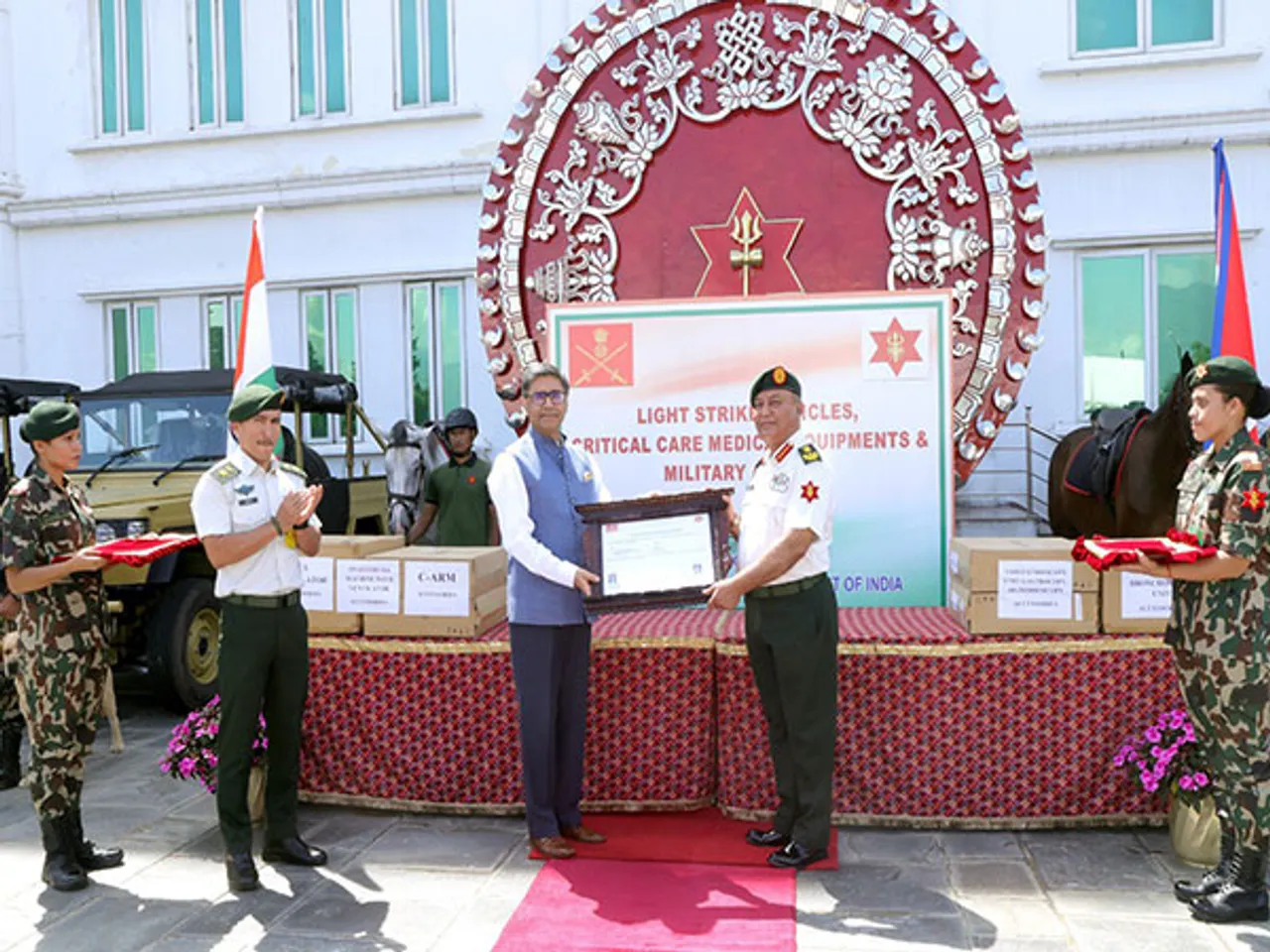 Foreign Secretary Vikram Misri with Nepal’s Chief of Army Staff, Suprabal Janasewashree Gen Ashok Raj Sigdel (Photo: X/ @IndiaInNepal)
