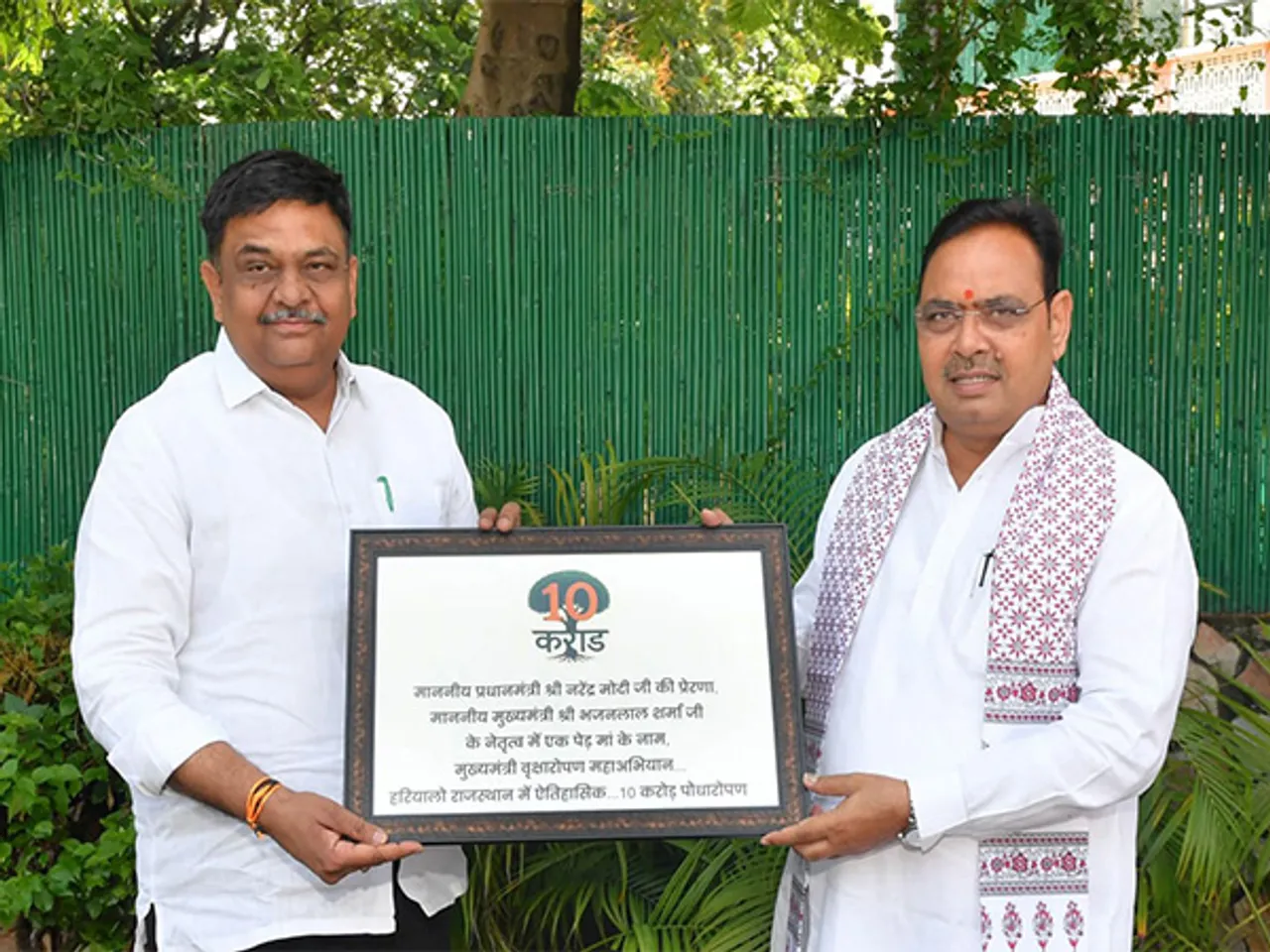 Forest Minister Sanjay Sharma at Rajasthan CM Bhajanlal Sharma's residence in Rajasthan. (Photo credit- CMO Rajasthan)