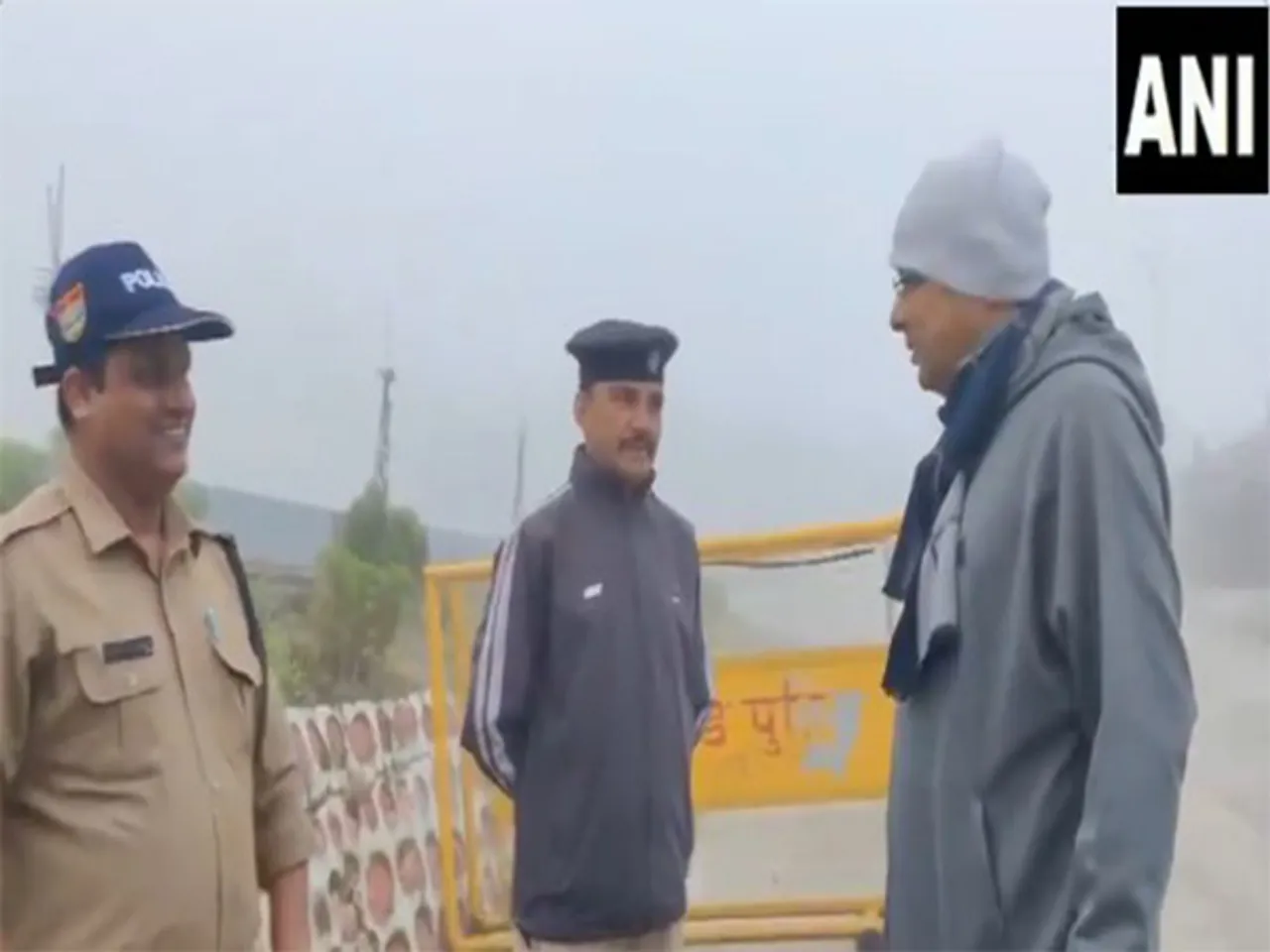 CM Pushkar Dhami meeting security personnel at Vidhan Sabha (Photo/ANI)