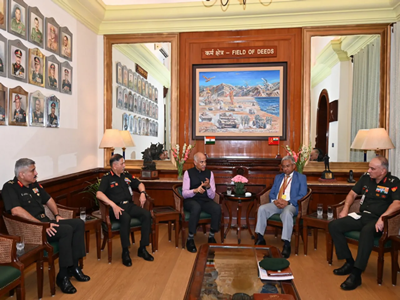 Army Chief Gen Dwivedi meets UN envoy P Harish, Indian Ambassador Abhay Thakur (Photo/@adgpi)