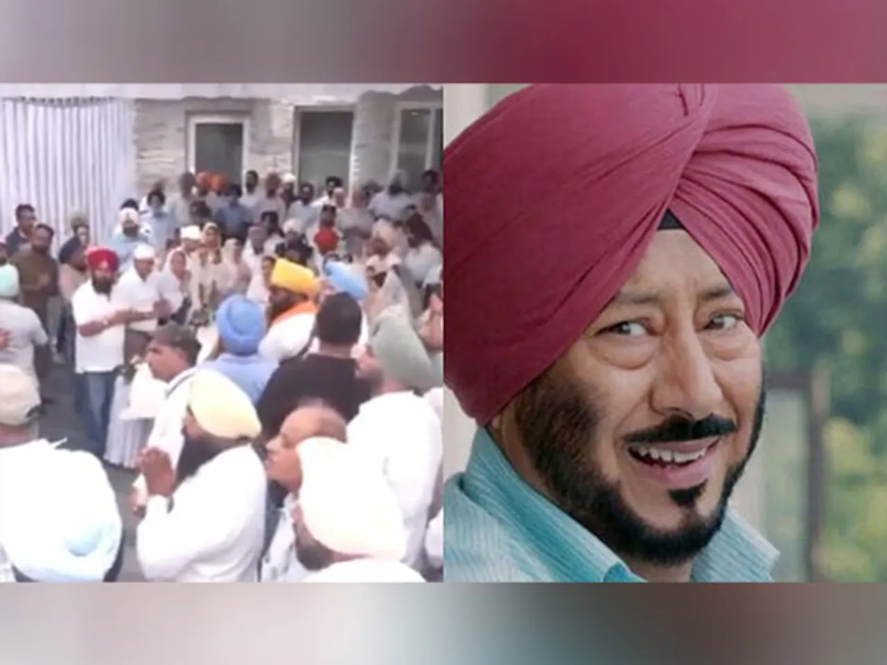 Left: People at Jaswinder Bhalla's residence (Photo/ANI) Right: Jaswinder Bhalla (Photo/instagram)