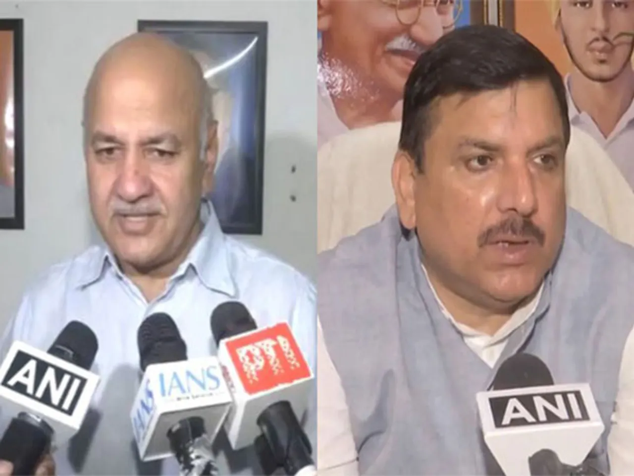 AAP leader Manish Sisodia (L) and Sanjay Singh (R) (Photo: ANI)