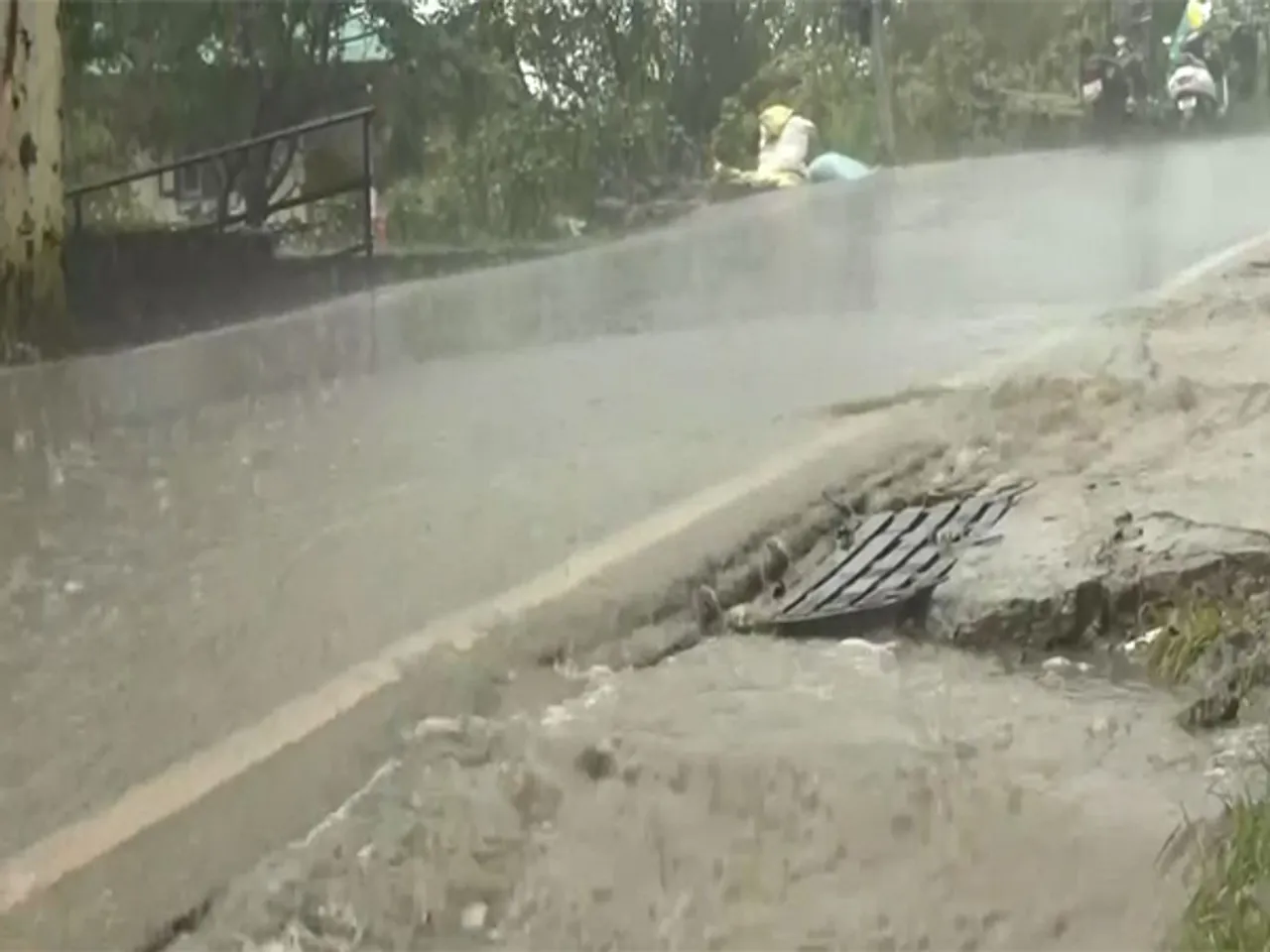 Visual of damage caused in Kangra, Himachal Pradesh, amid heavy rain and flash floods. (Photo/ANI)