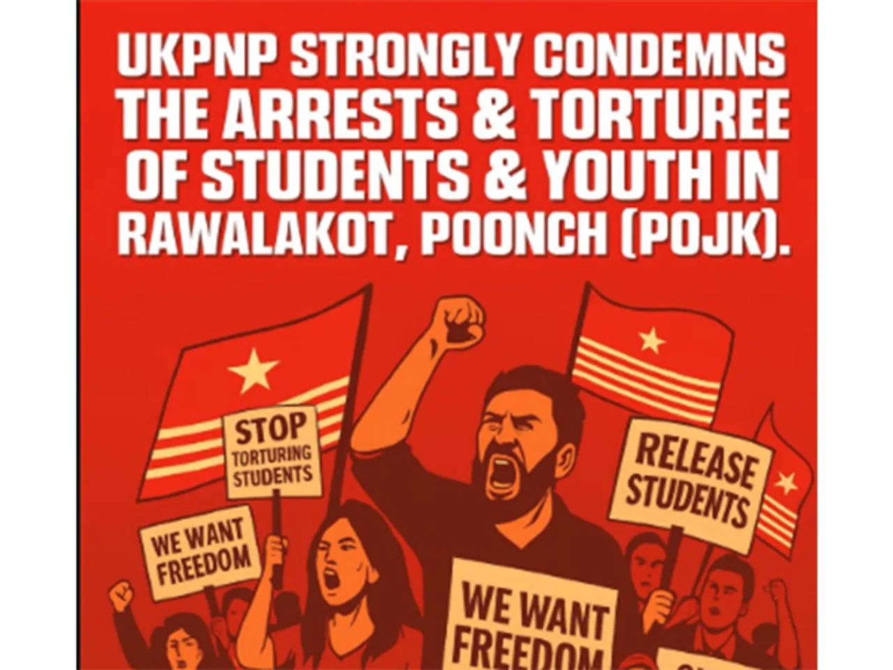 Poster for the protest (Image: X@NasirKhanUKPNP)