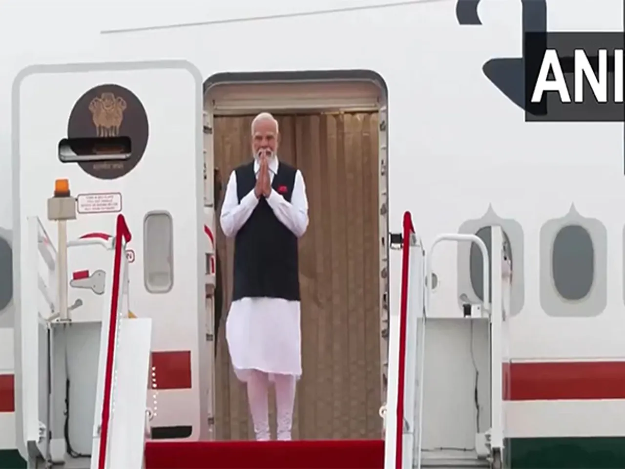 Prime Minister Narendra Modi arrives in Tianjin (Photo: ANI/DD)