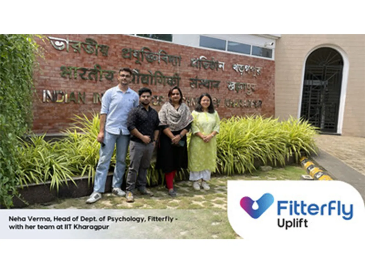 Team Fitterfly in IIT Kharagpur campus for the launch of Uplift, the company’s mental wellness initiative