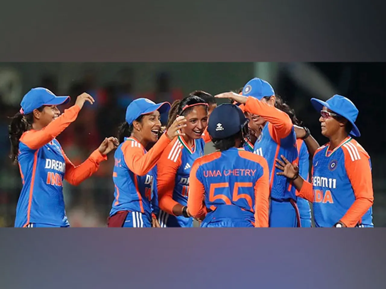 Uma Chetry with Indian Women's Cricket Team (Photo: ICC)